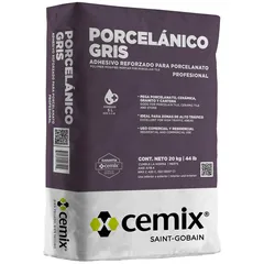 Adhesivo porcelánico gris 20 kg