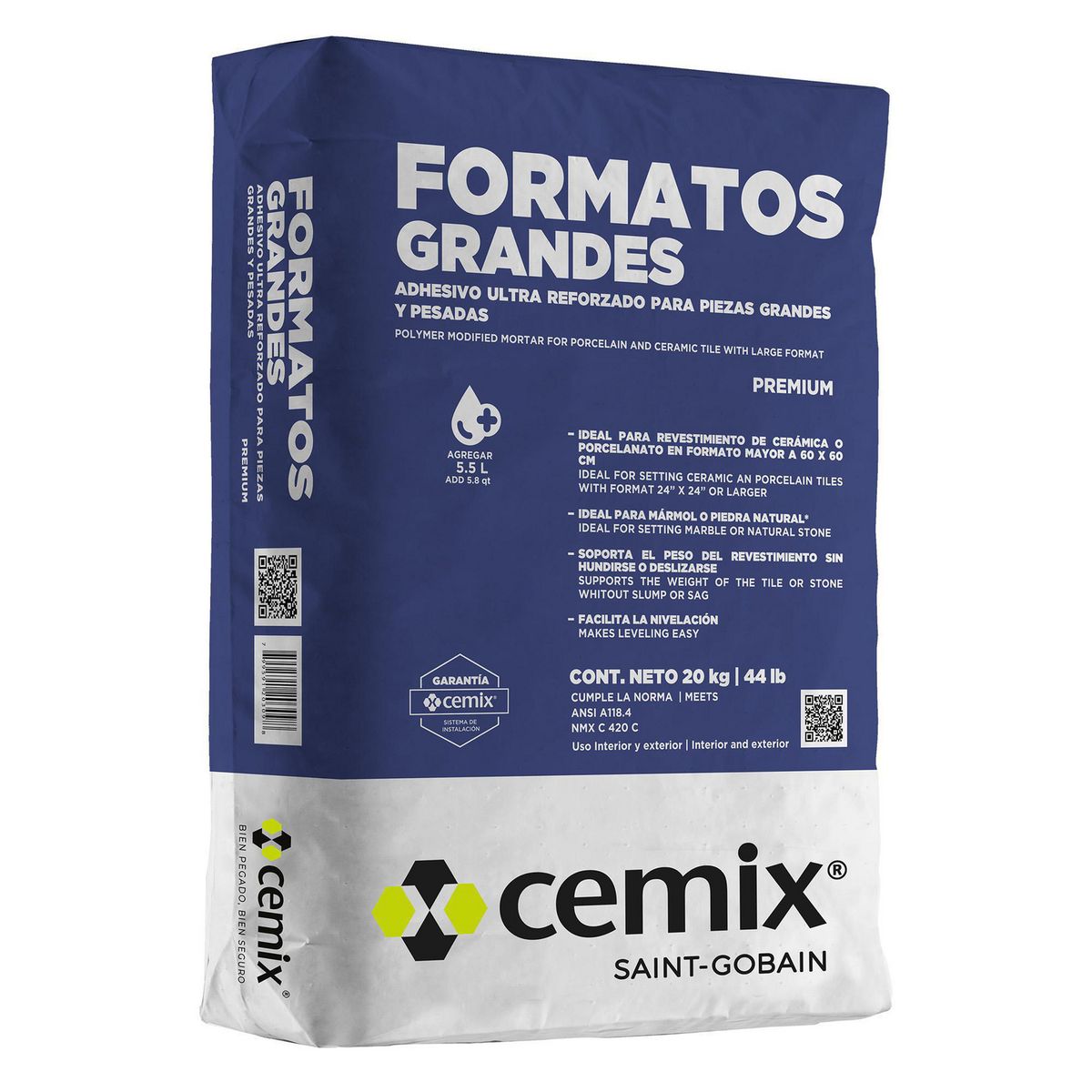 Cemix - Pegamento Formatos Grandes Cemix 20 Kg