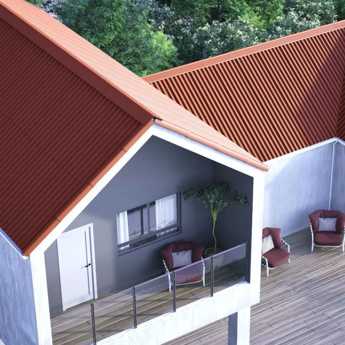 Onduline - Lámina Stilo Premium Roja 96 x 200 cm