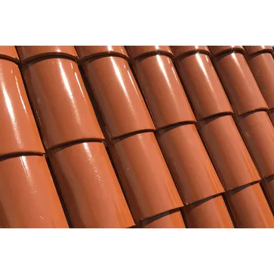 Teja de Barro Media Caa de 30 x 15 cm Naranja