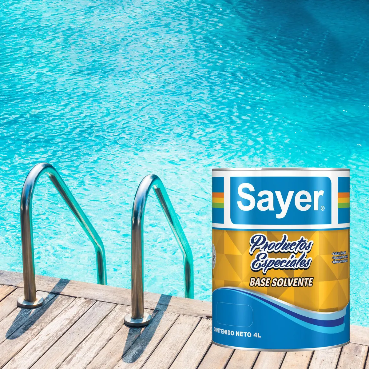 Pintura para alberca 4 L azul, marca Sayerlack - Foto 2