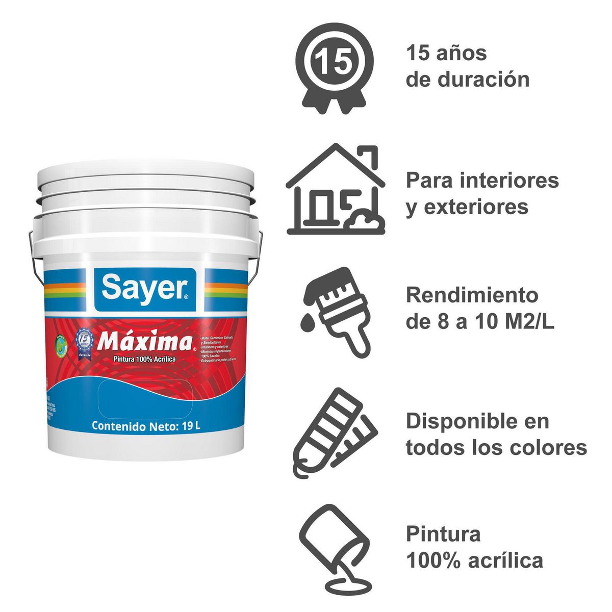Sayerlack - Pintura Vinílica Máxima Blanco Directo
