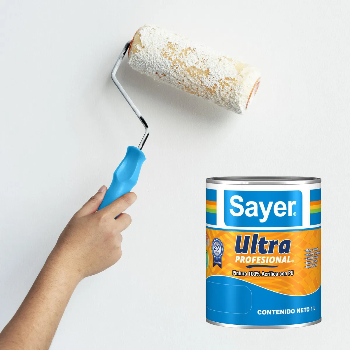 Sayerlack - Pintura Acrilica Ultra Satinada Blanco.