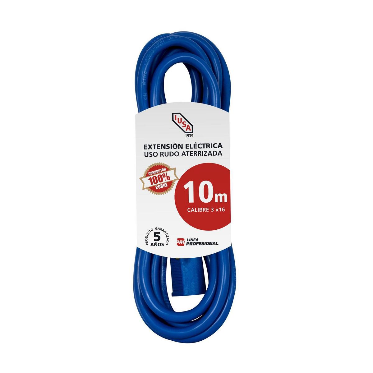 Extensión Uso Rudo Aterrizada 3X16 AWG 8 Metros, marca Iusa - Foto Principal