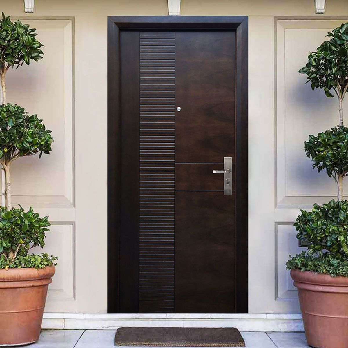 Serv Hogar - Puerta Seguridad Módena Nogal Izquierda 96 x 215 cm