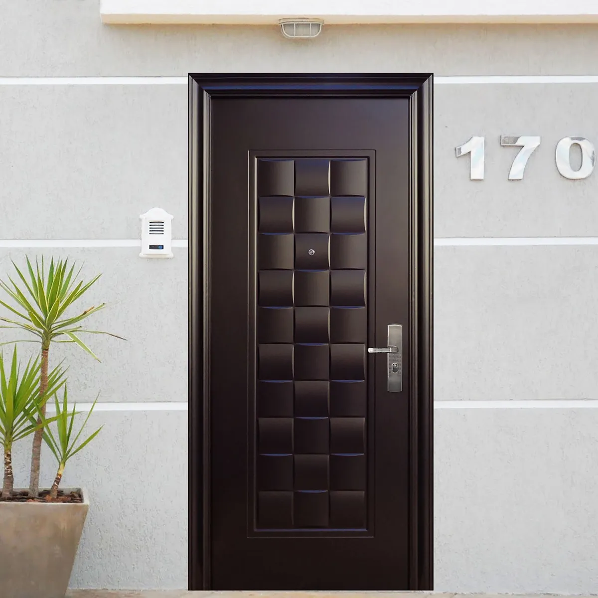 Serv Hogar - Puerta seguridad Luxury Chocolate Izquierda 100 x 215 cm