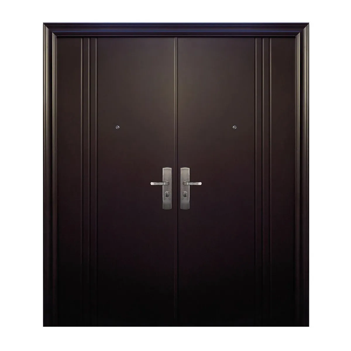 Serv Hogar - Puerta Seguridad 3 Líneas Chocolate Doble Izquierda 170 x 215 cm