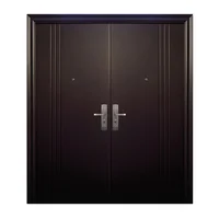 Puerta Seguridad 3 Líneas Chocolate Doble Izquierda 170 x 215 cm