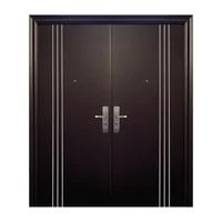 Puerta Seguridad 3 Líneas Plus Chocolate Doble Derecha 170 x 215 cm