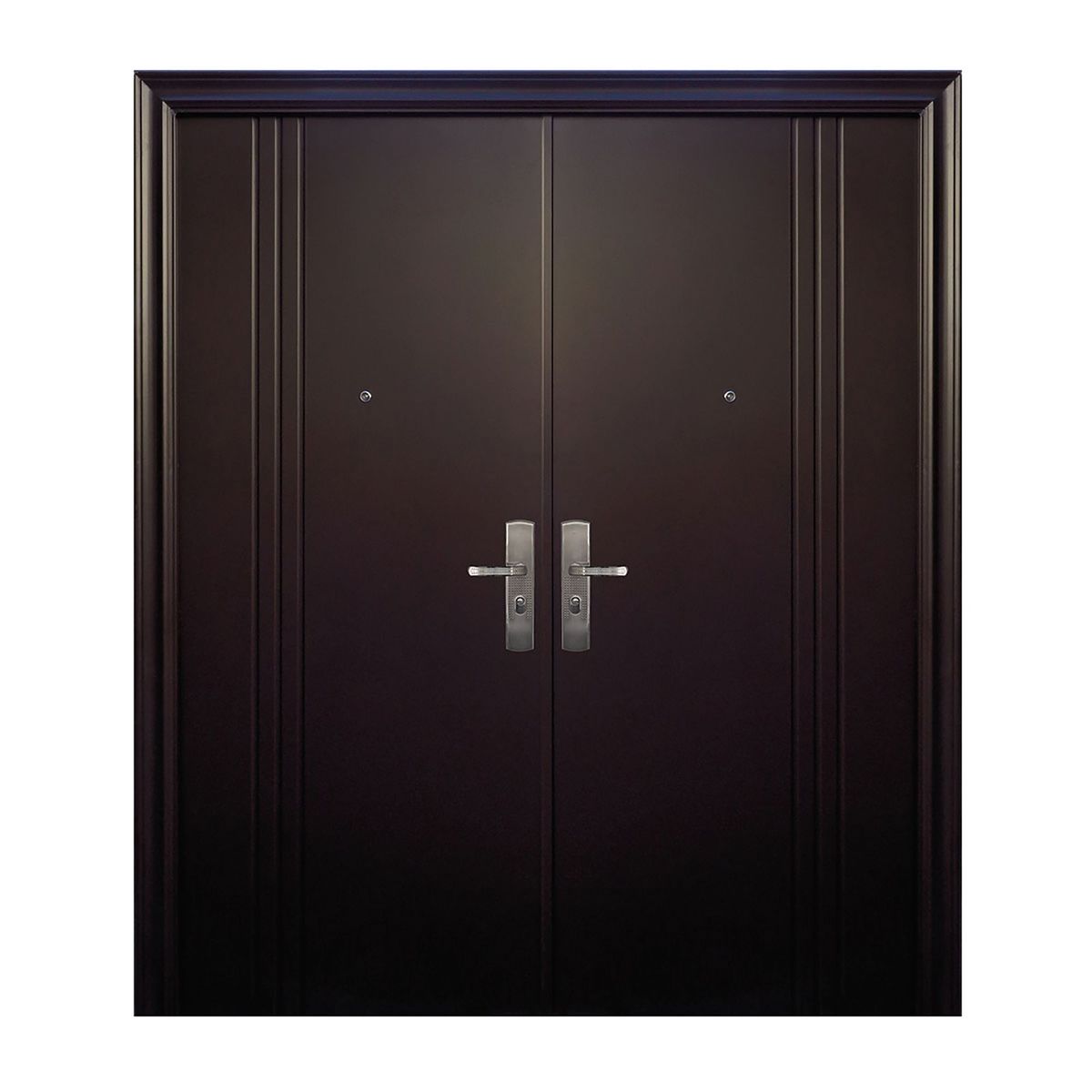Serv Hogar - Puerta Seguridad 3 Líneas Chocolate Doble Derecha 170 x 215 cm