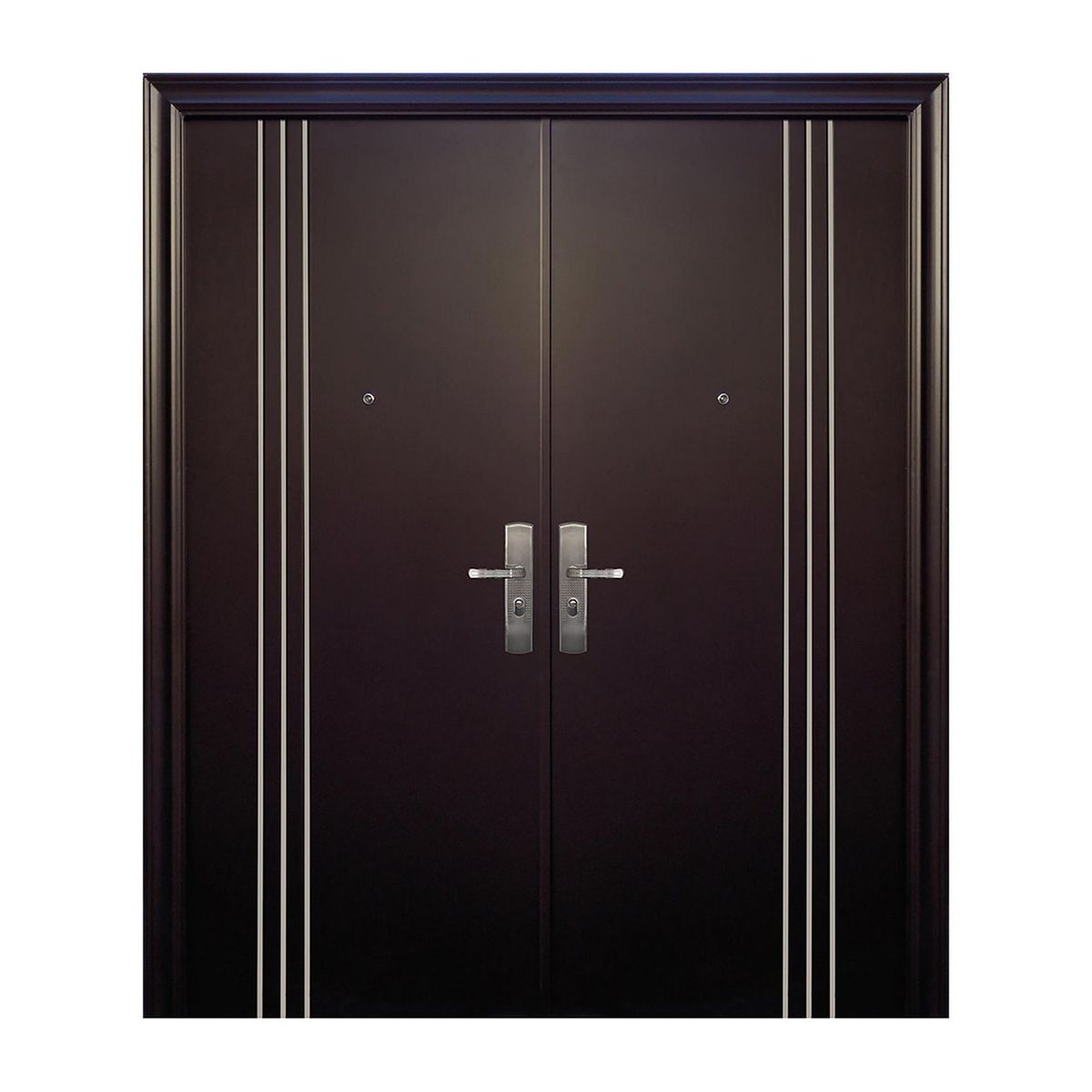 Serv Hogar - Puerta Seguridad 3L Plus chocolate con fijo doble izquierda 170 x 213 cm