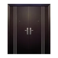 Puerta Seguridad 3L Plus chocolate con fijo doble izquierda 170 x 213 cm