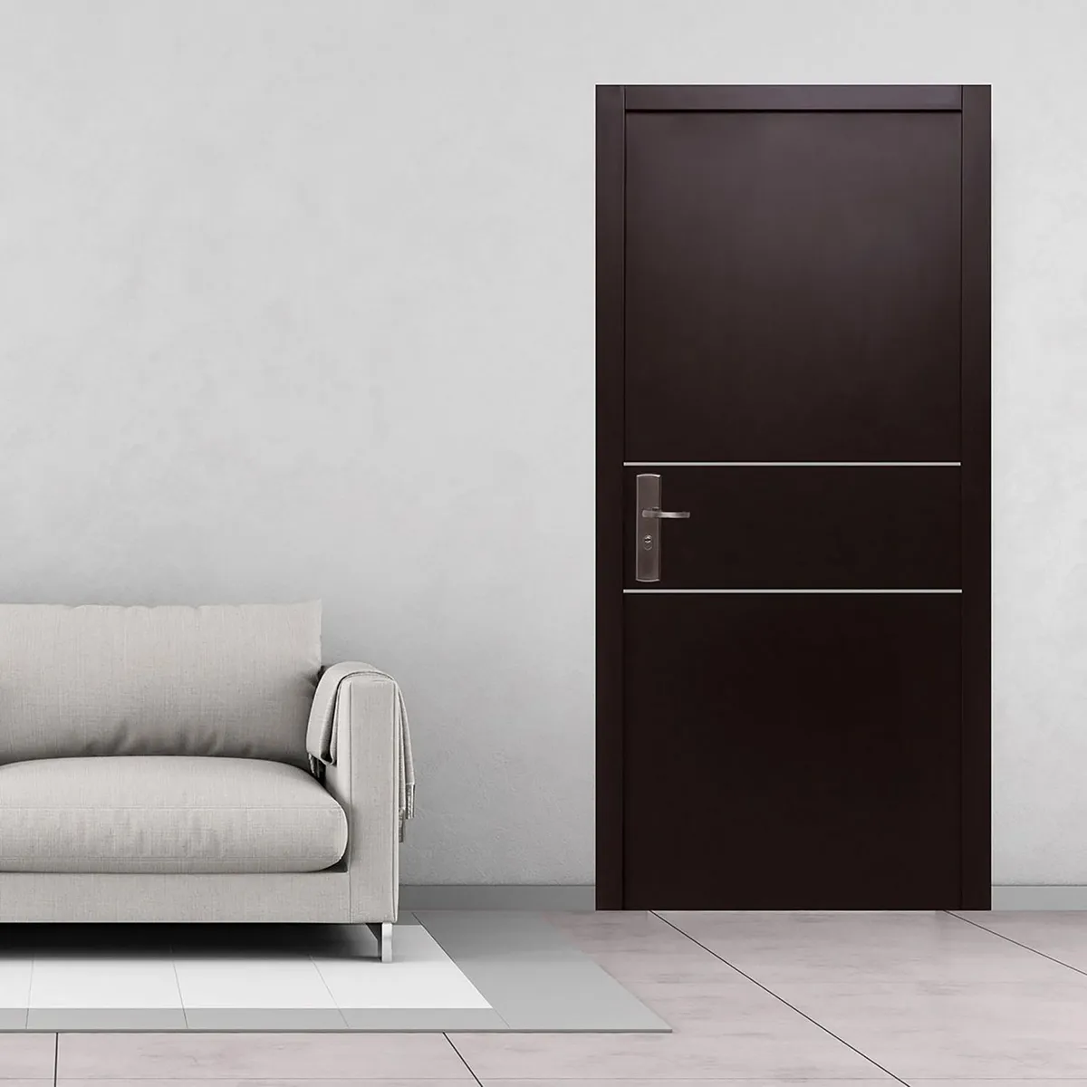 Serv Hogar - Puerta Seguridad Dual Chocolate Derecha 95 x 215 cm