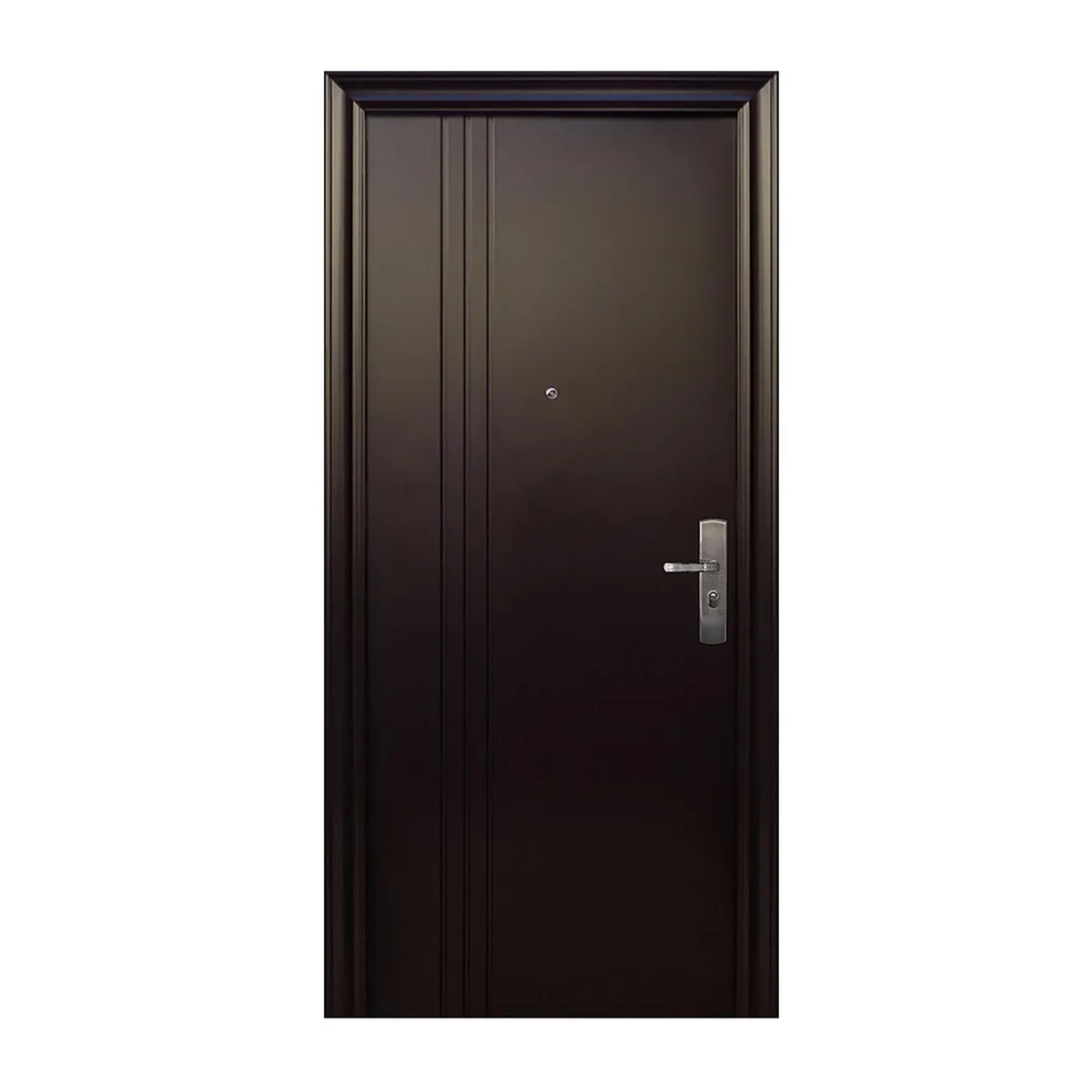 Serv Hogar - Puerta Seguridad 3 Líneas Chocolate Izquierda 95 x 200 cm