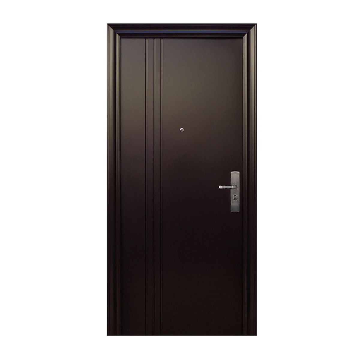 Serv Hogar - Puerta Seguridad 3 Líneas Chocolate Izquierda 95 x 200 cm