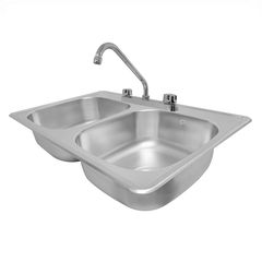 Fregadero EB 2 Tinas 84 x 56 x 18 cm Empotrar con Accesorios