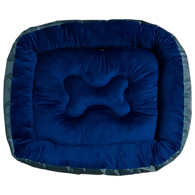 Pileso Pet - Cama cuna cojín desmontable 73 x 97 cm azul gris