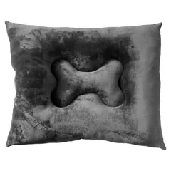 Cama diseño de hueso 55 x 75 cm Gris/Turquesa