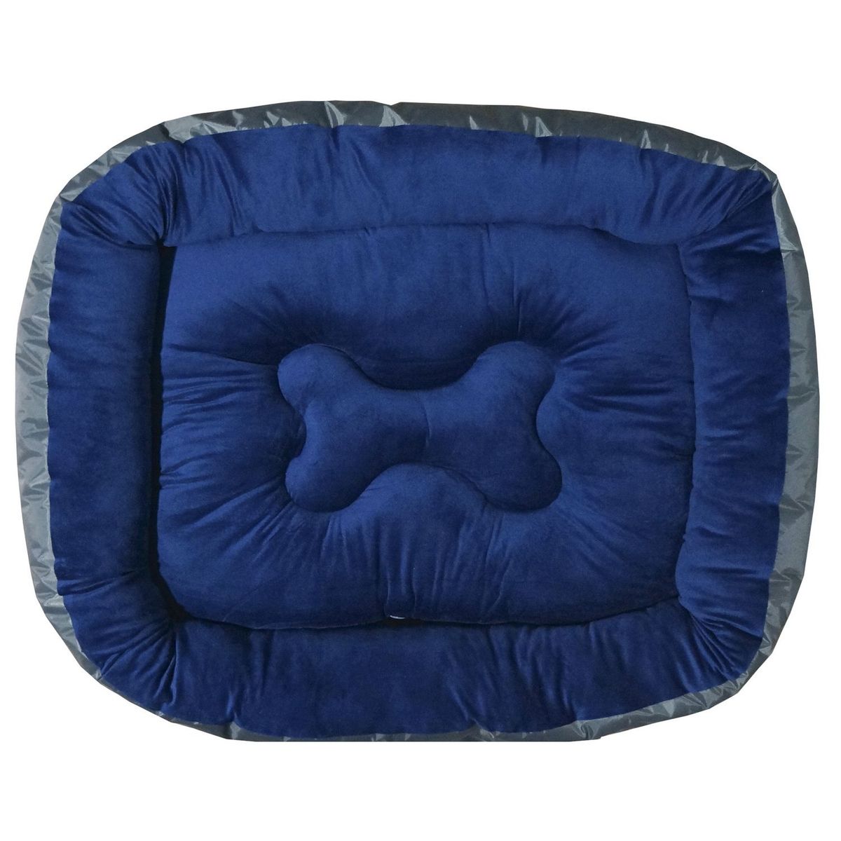 Pileso Pet - Cama cuna cojín desmontable 62 x 82 cm azul gris