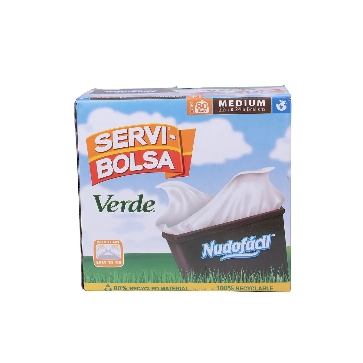 Servi Bolsa - Bolsa para basura nudo fácil mediana