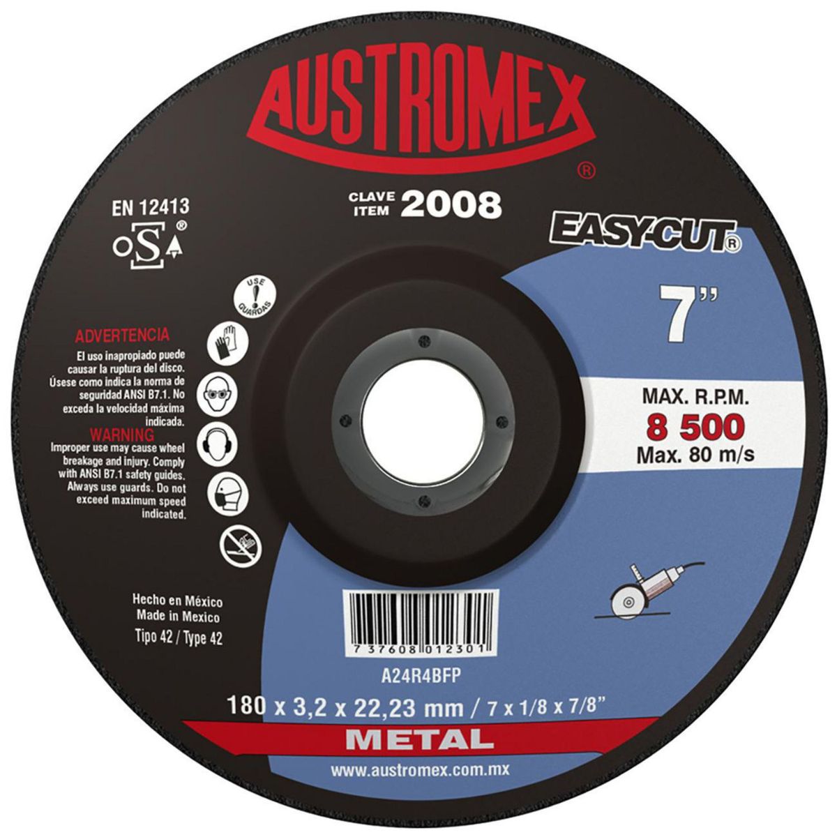 Austromex - Disco Corte Metal dt27 7x1/8" Modelo 2008