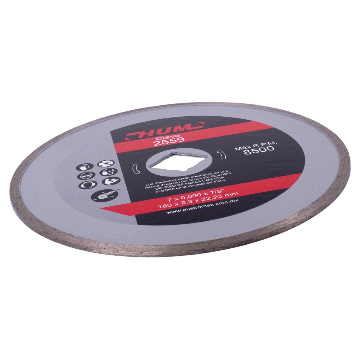 2559 Disco diamte continuo hum 7x0.080", marca Austrodiam - Foto 2