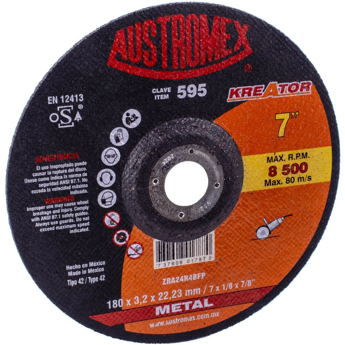 Austromex - 595 Disco dt27 corte metal 7x1/8"