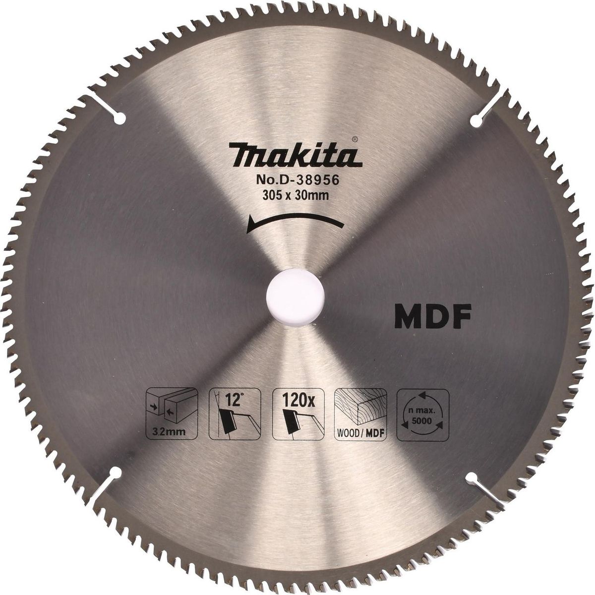 Makita - Hoja de Sierra Circular 12" X 120 D para Mdf 1 3/16" con Reductores