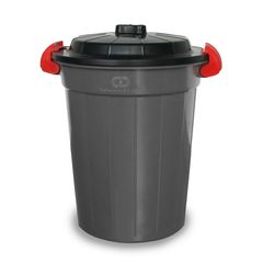 Bote de Basura Plástico con Tapa de 65L Gris