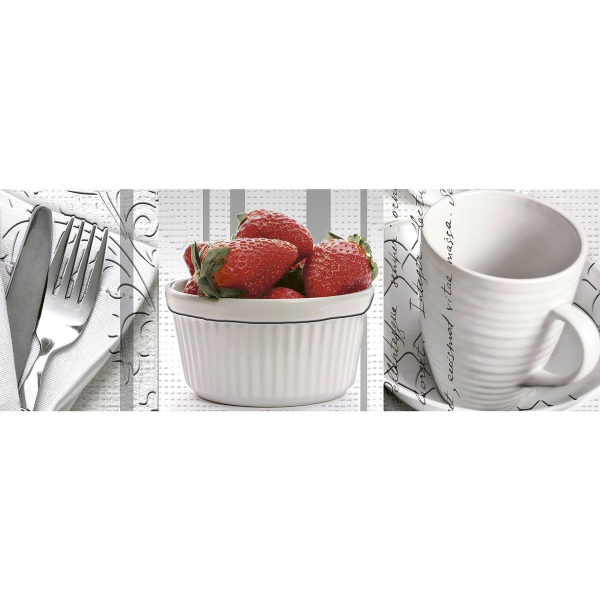 Cocemex - Cenefa Farbe blanco/gris/rojo 9.5X25 cm