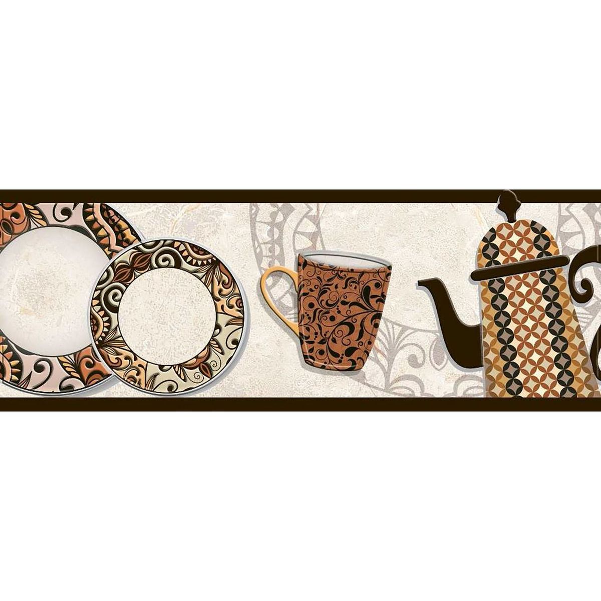 Cenefa Mazaryk cocina beige/café 9.5X25 cm, marca Cocemex - Foto Principal