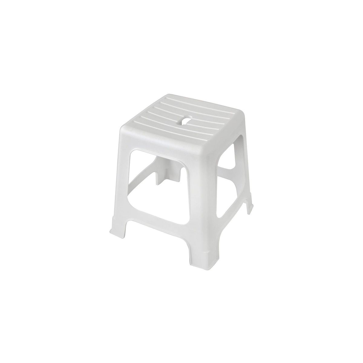 Banco de plástico blanco, marca Alica - Foto Principal