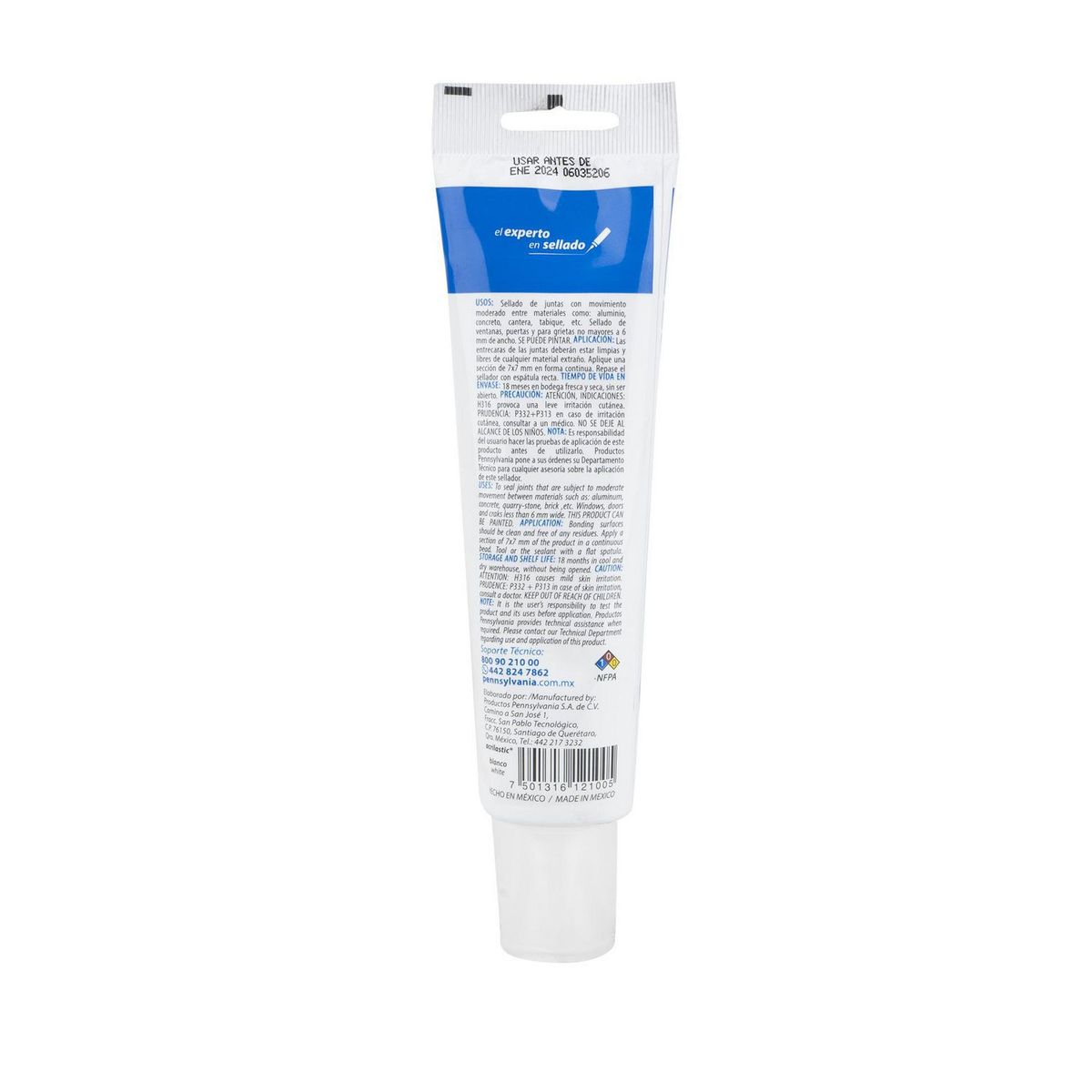 Sellador crílico 140 ml blanco, marca Pennsylvania - Foto 2