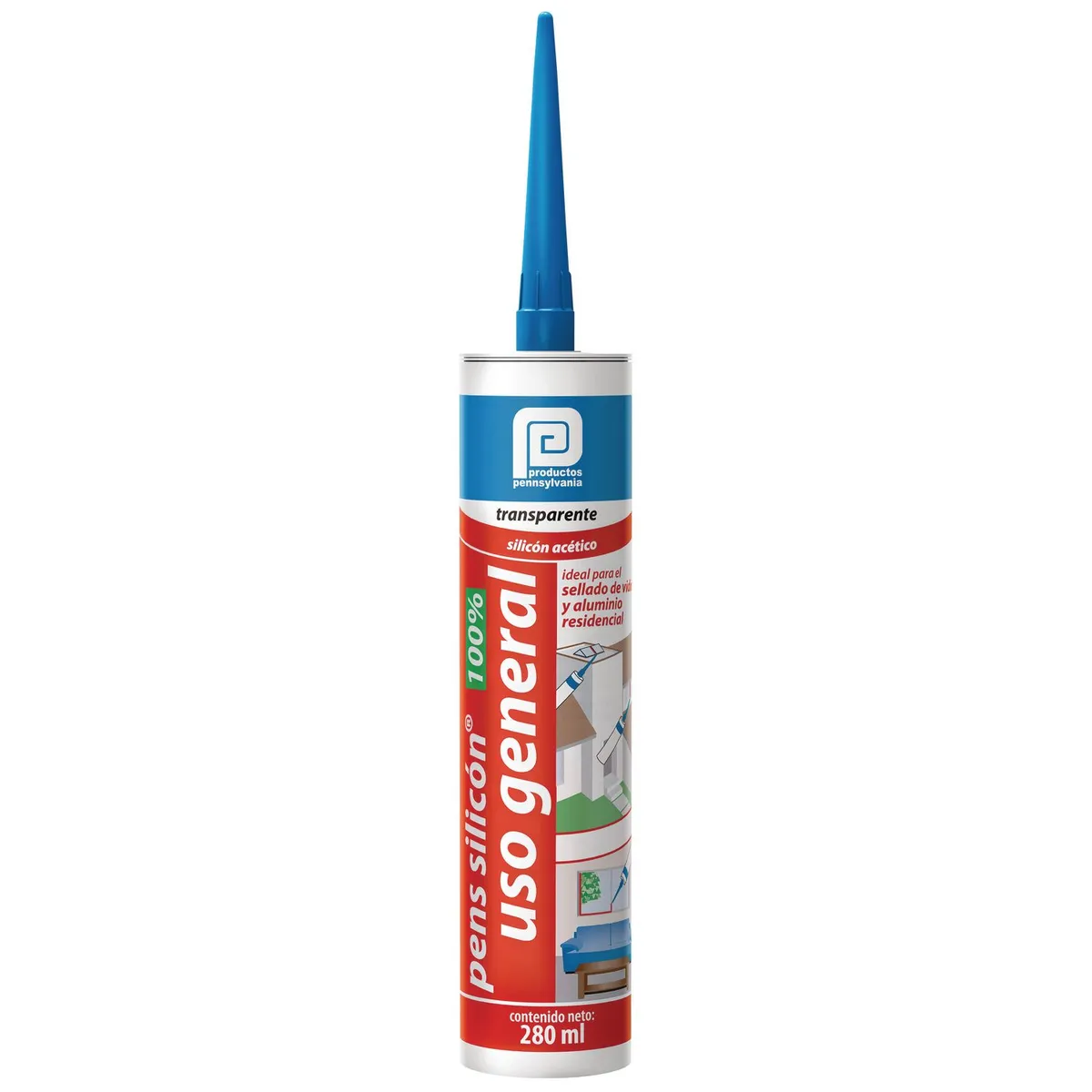 Sellador de silicón 280 ml, marca Pennsylvania - Foto Principal