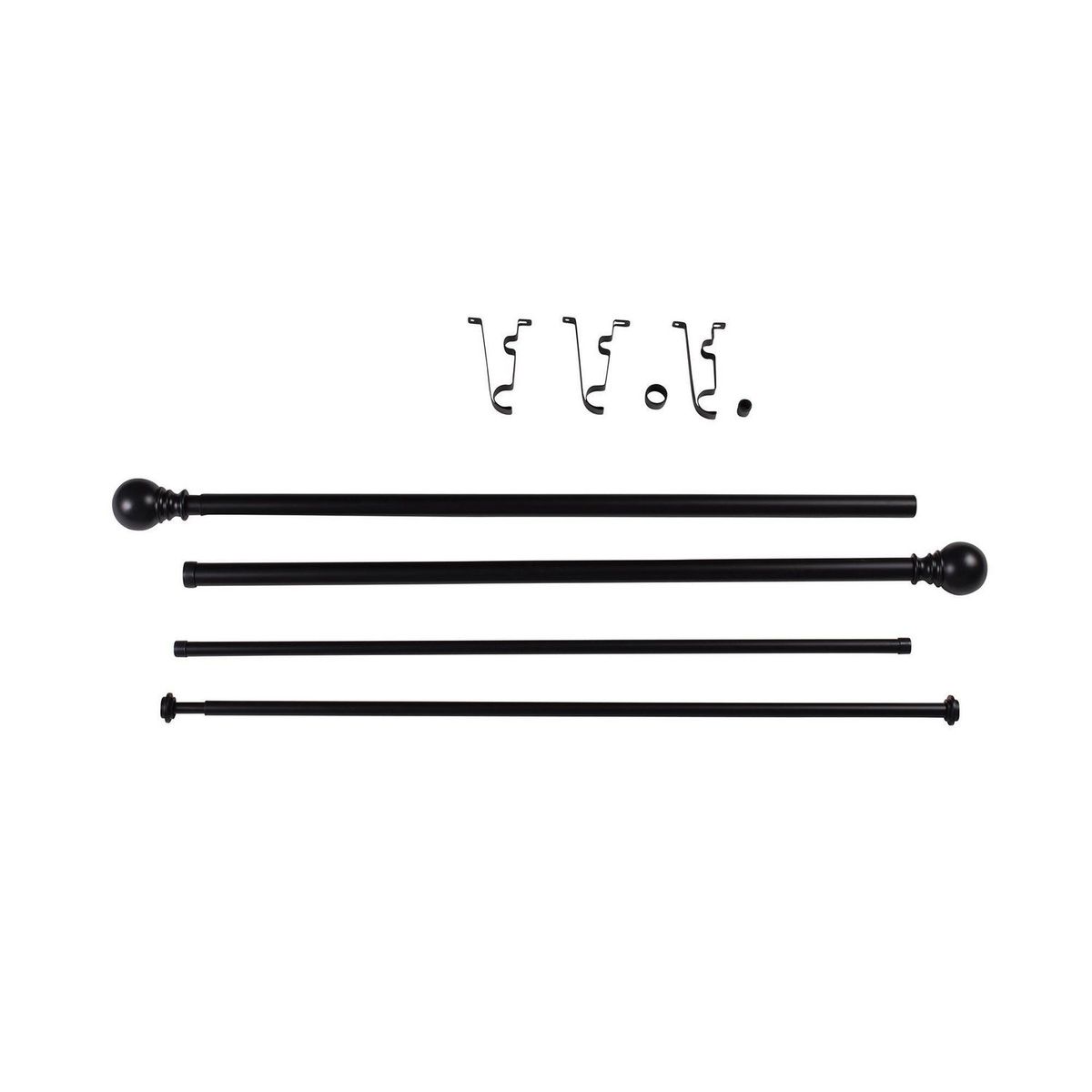 Cortinero Doble Layla Negro Mate 76-213 cm, marca Kenney - Foto Principal