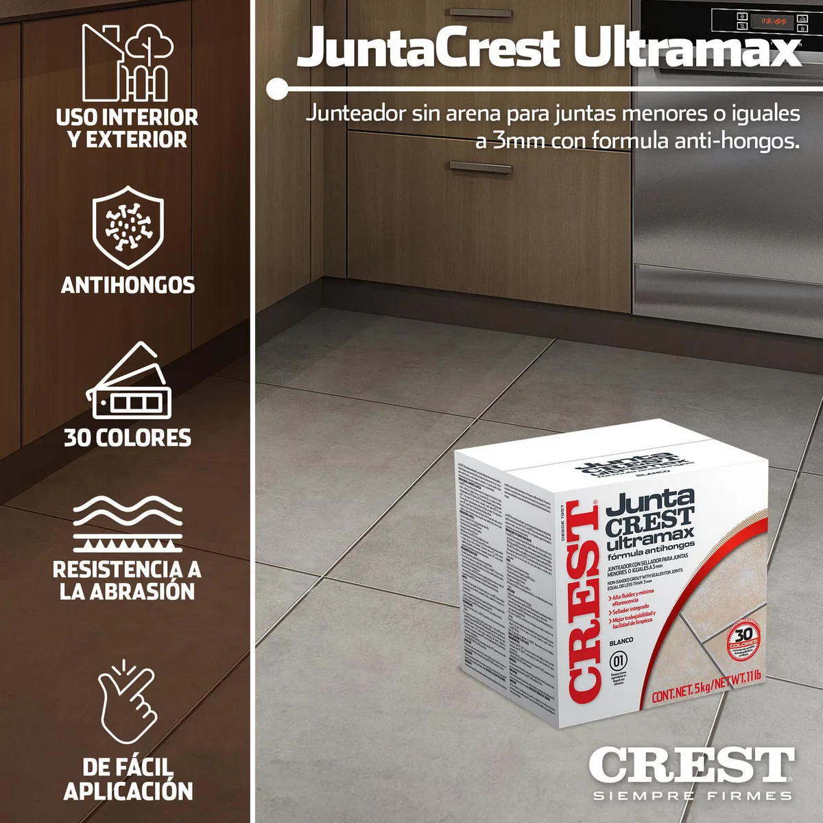 Boquilla Juntacrest Ultramax blanco 5 kg, marca Crest - Foto 2
