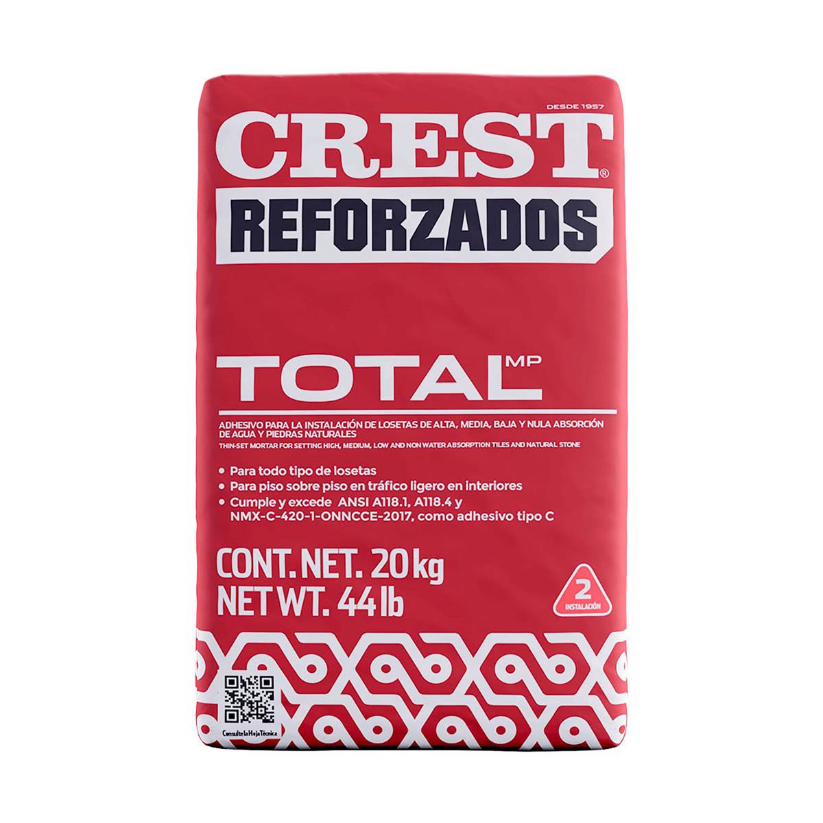 Crest - Adhesivo Crest total blanco 20 kg
