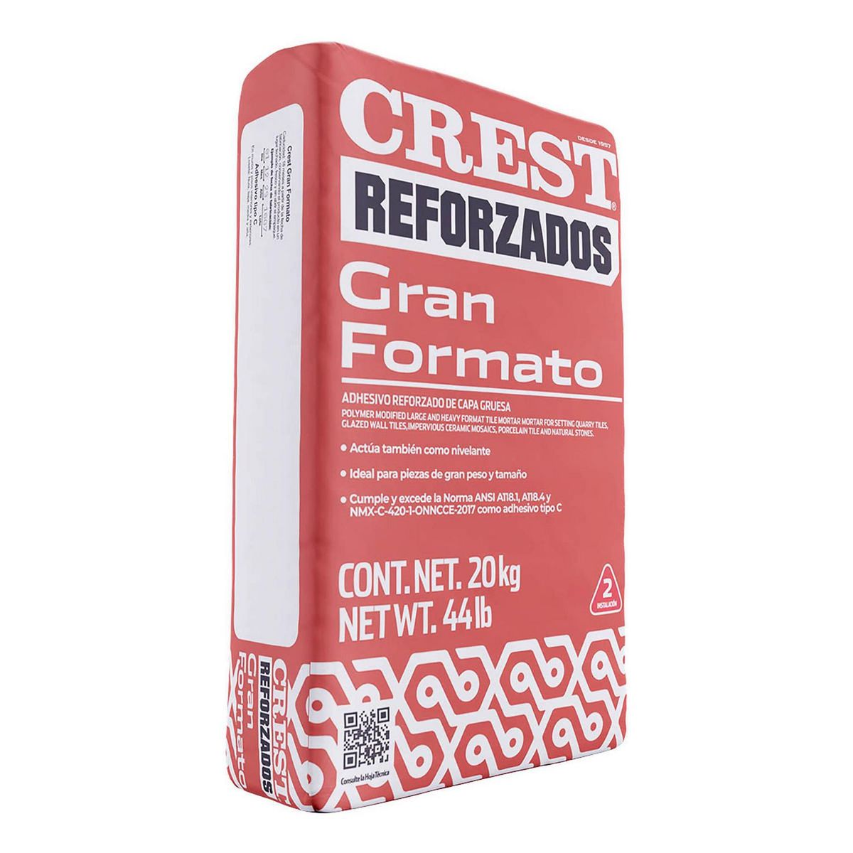 Adhesivo gran formato blanco 20 kg, marca Crest - Foto Principal