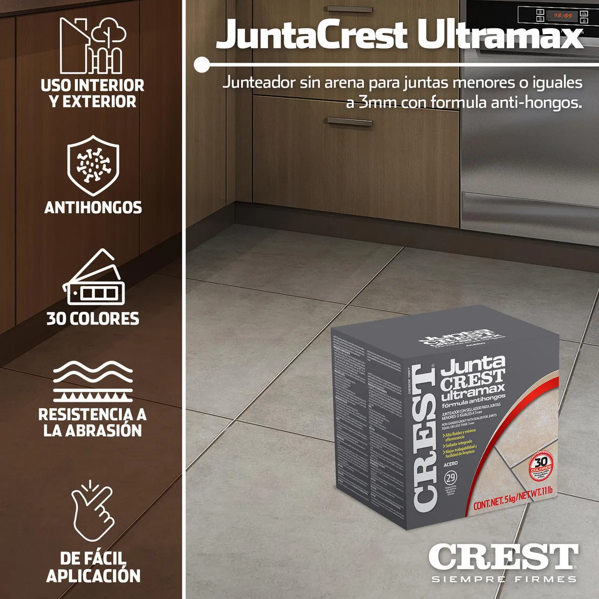 Boquilla Juntacrest Ultramax acero 5 kg, marca Crest - Foto 2