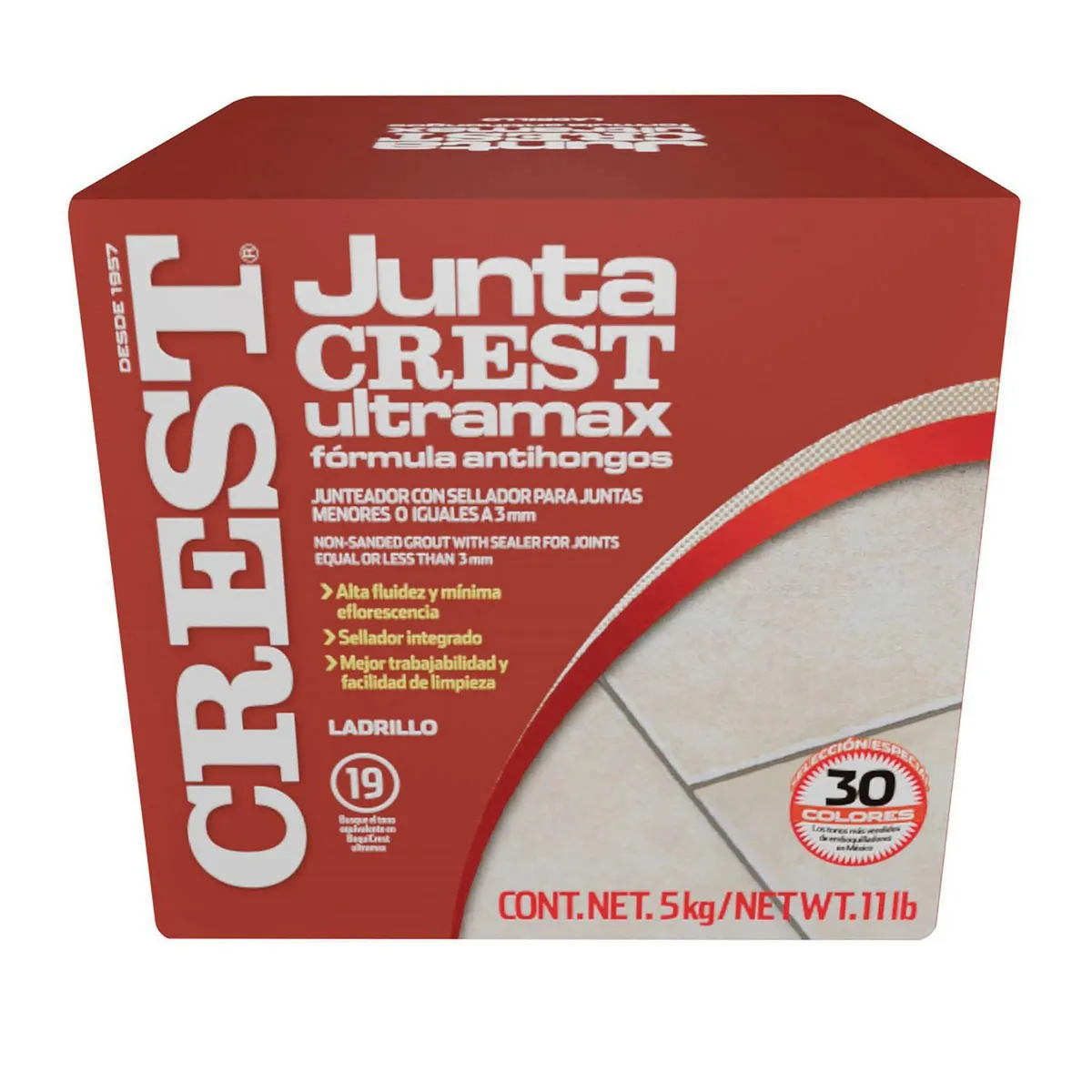 Crest - Boquilla Juntacrest Ultramax ladrillo 5 kg