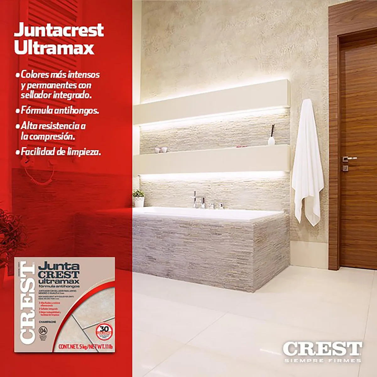 Crest - Boquilla Juntacrest Ultramax ladrillo 5 kg