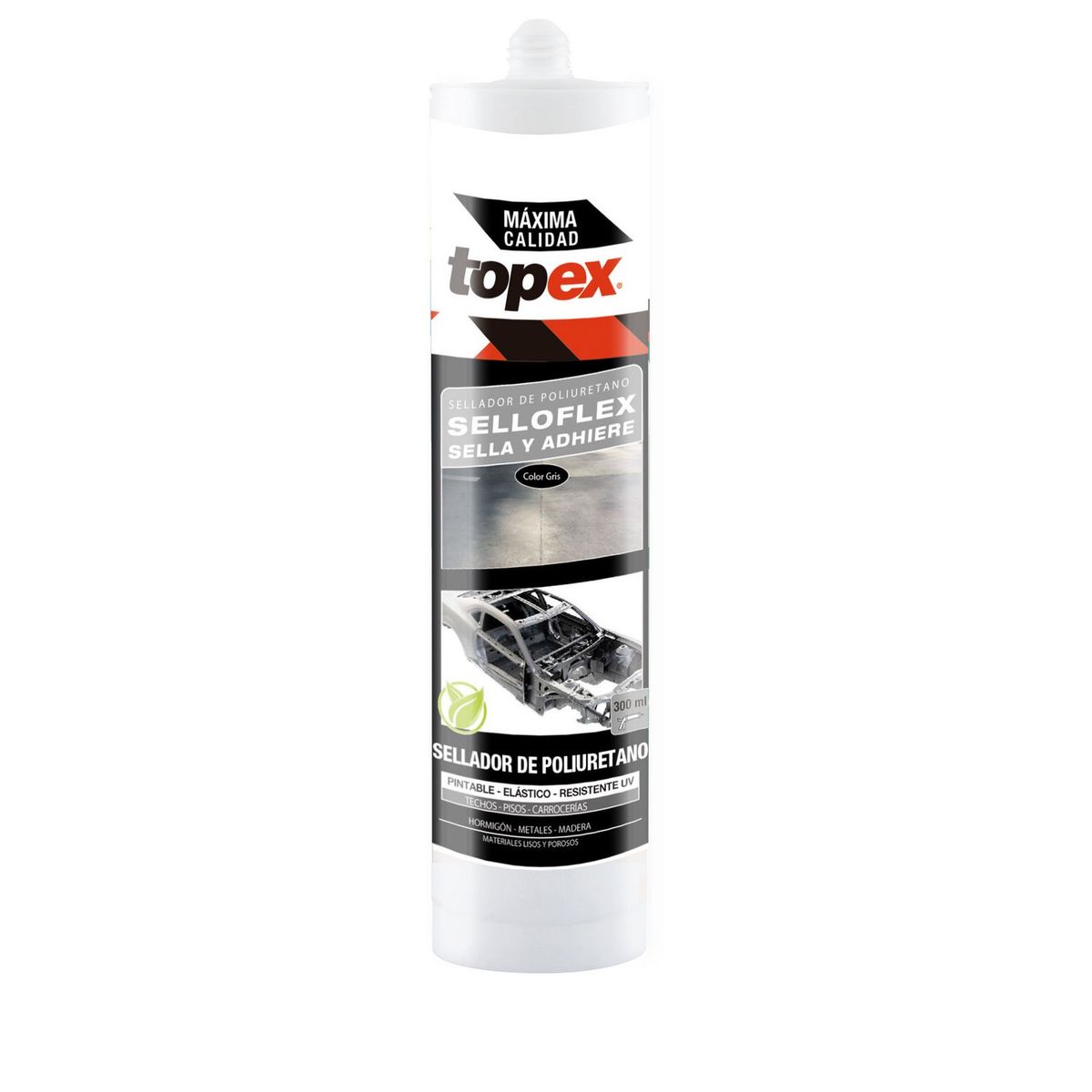 Topex - Sellador adhesivo poliuretano 300 ml blanco