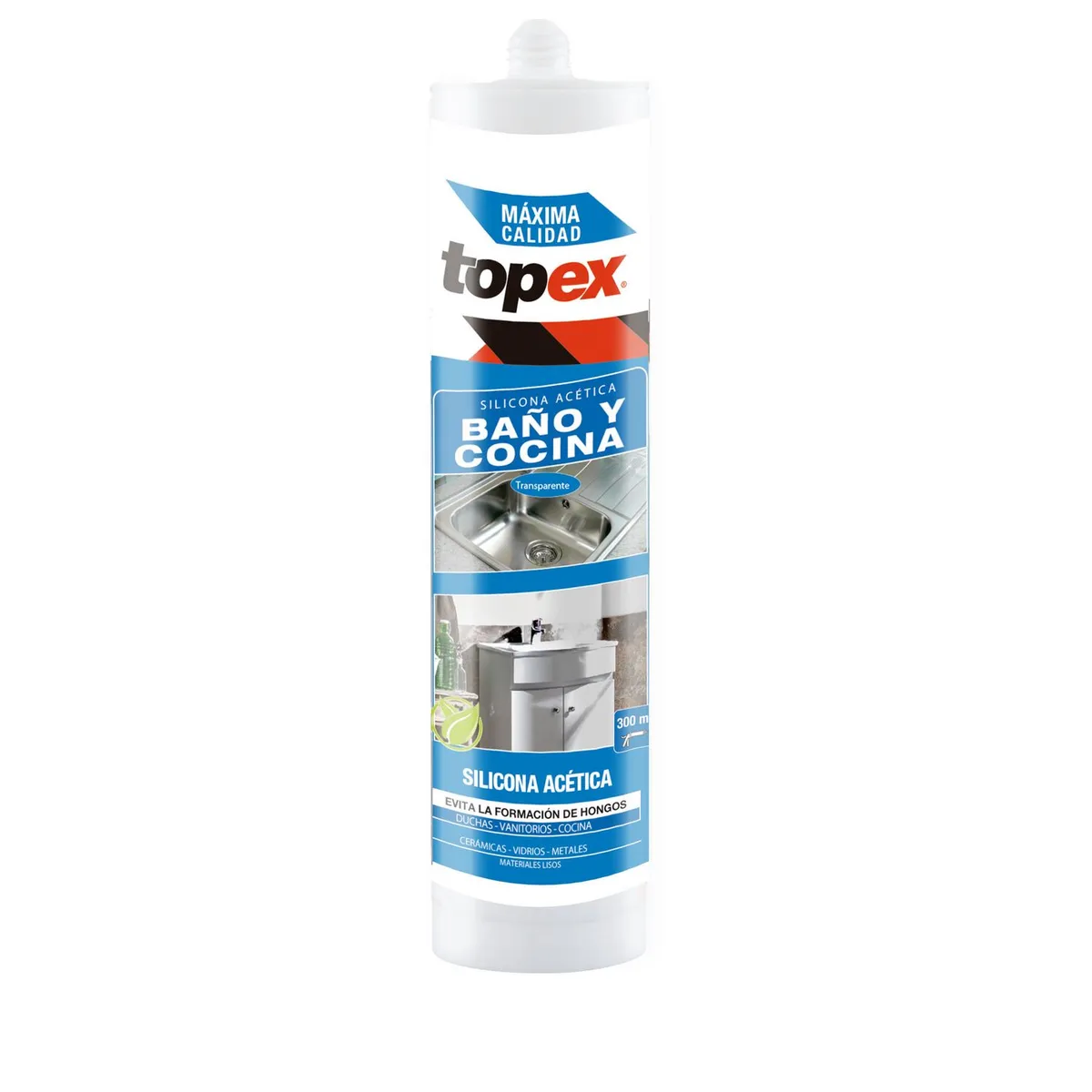Topex - Silicona baño y cocina transparente 300 ml
