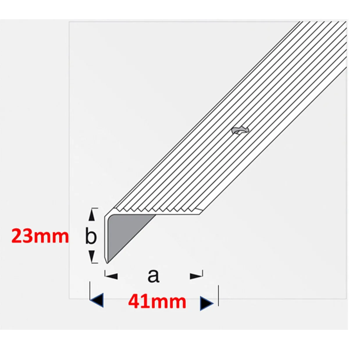 Perfil para escaleras aluminio plata 41x23 mm, marca Alfer - Foto 2