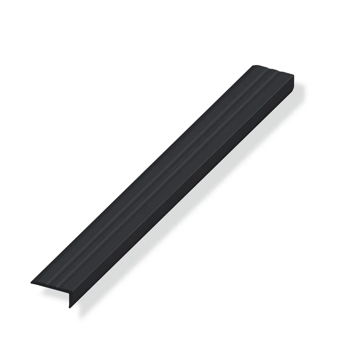 Alfer - Remate universal PVC negro 25x10 mm