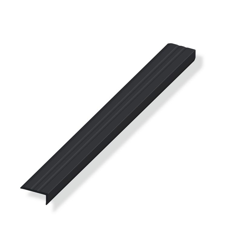 Alfer - Remate universal PVC negro 25x10 mm