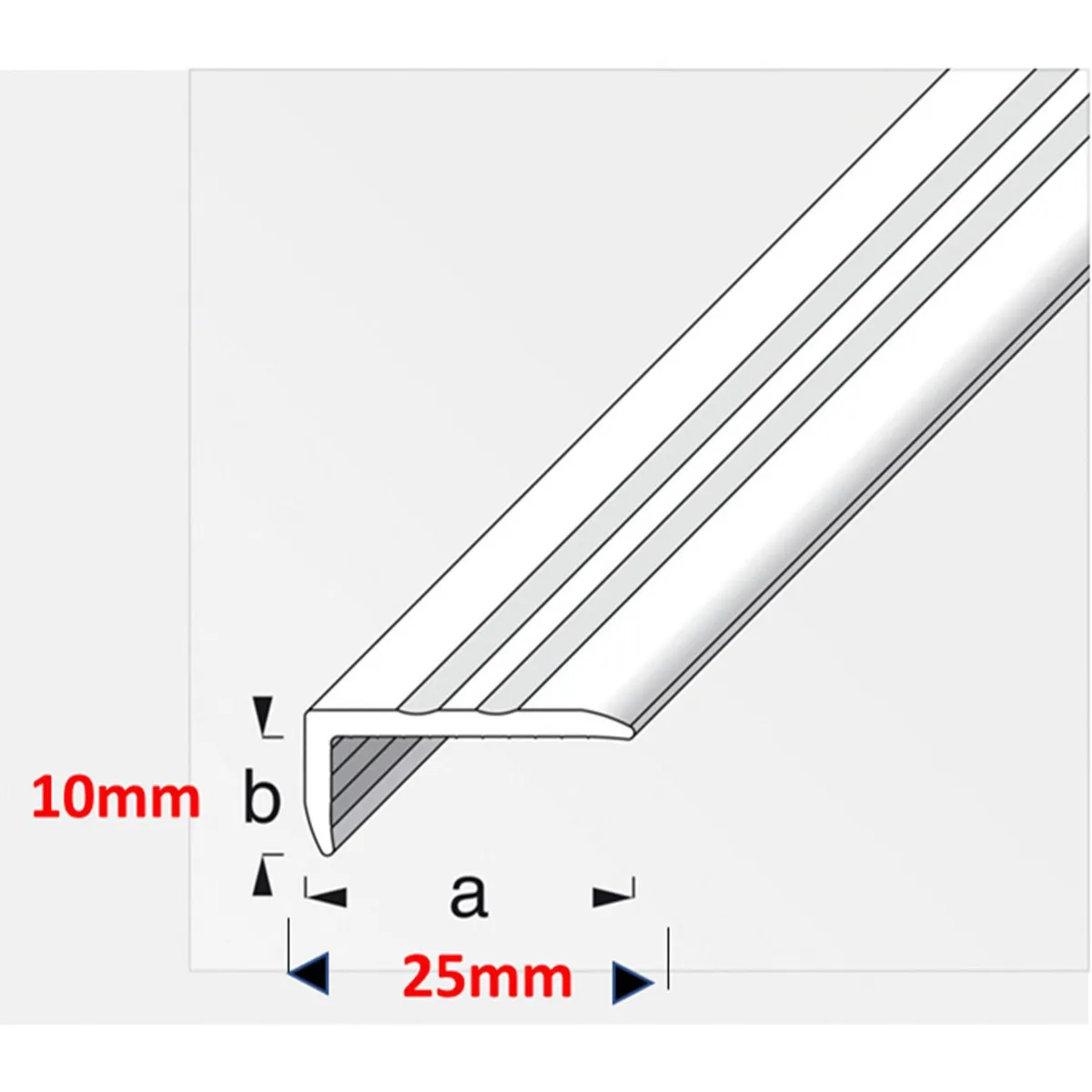 Alfer - Remate universal PVC negro 25x10 mm