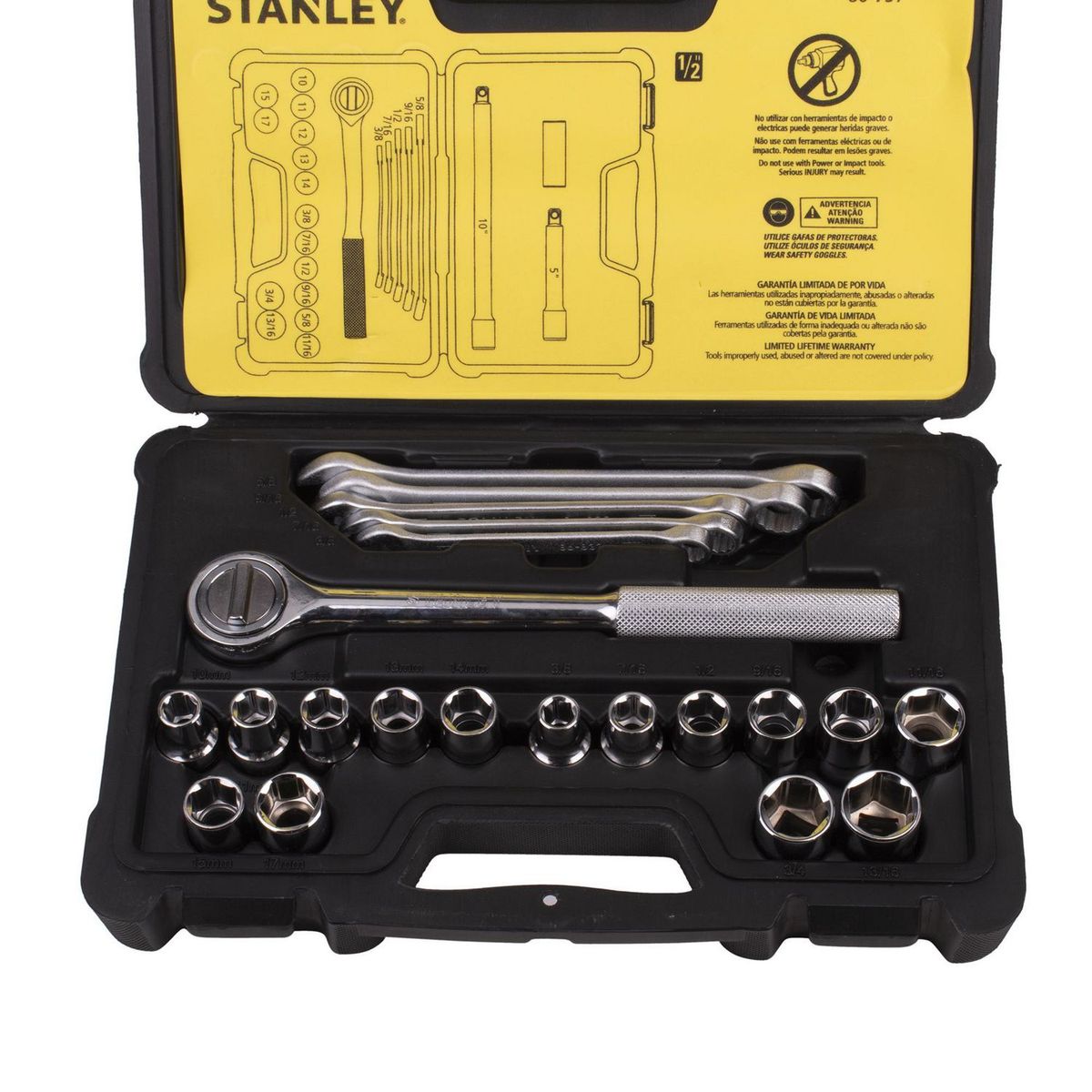 Juego de herramientas mecánica 25 pz sae, marca Stanley - Foto Principal
