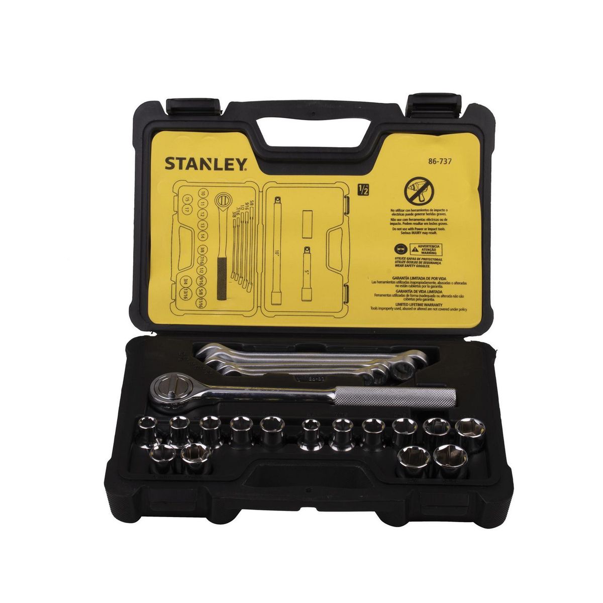 Juego de herramientas mecánica 25 pz sae, marca Stanley - Foto 2