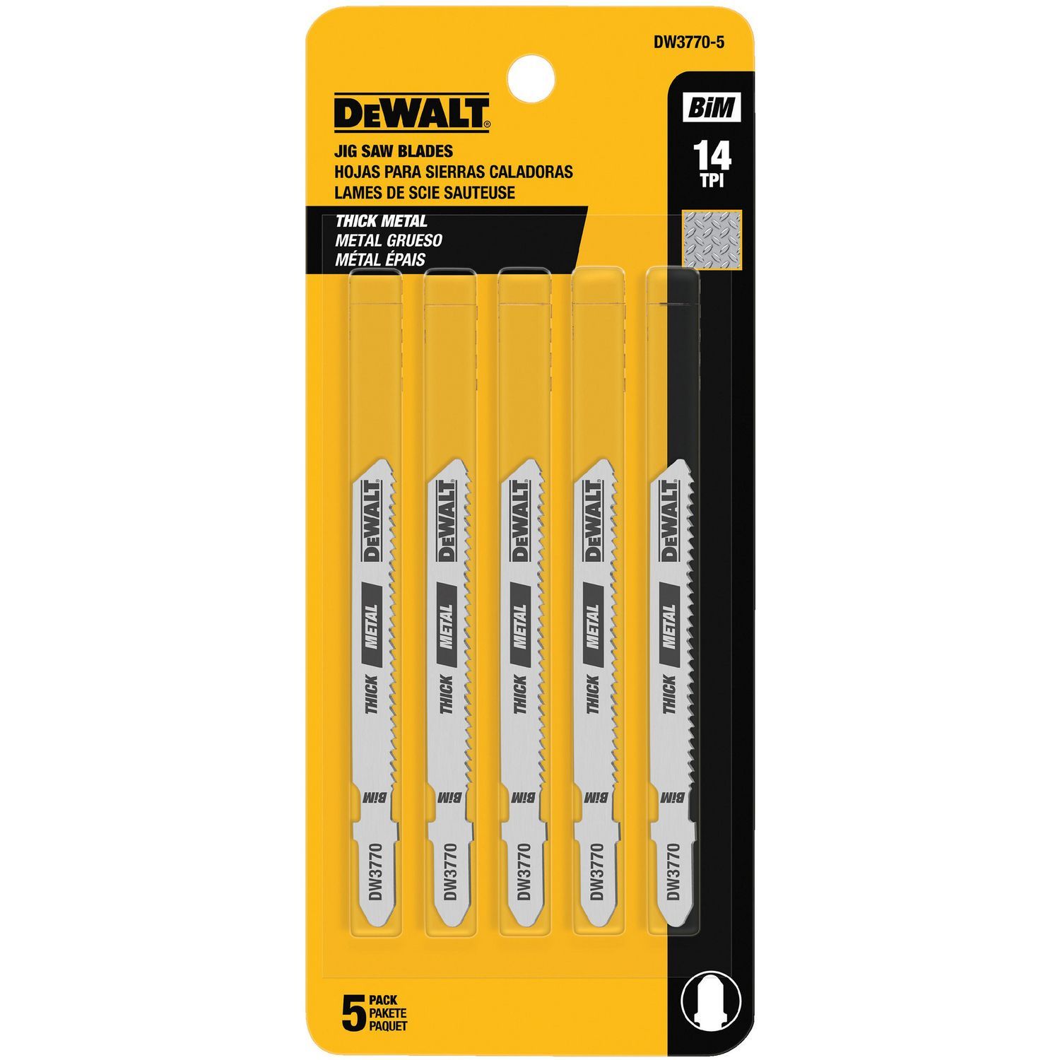 Dewalt - Segueta caladora bimetal 3" x 14dpp 5pz